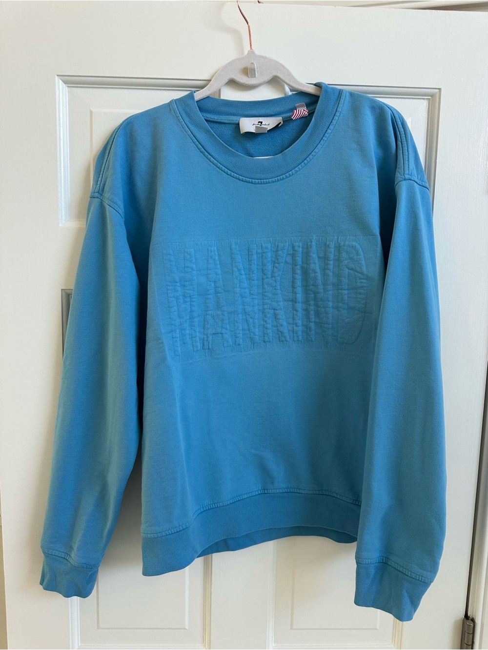 7 For All Mankind Teal Blue Crewneck Sweatshirt
